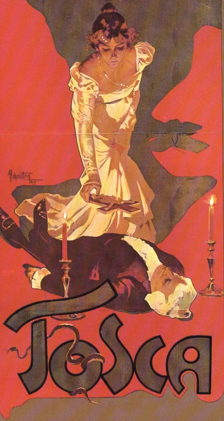 Opera Posters Vintage, Tosca Puccini, Tosca Opera, Opera Aesthetic, Opera Poster, Pinturas Art Deco, Art Nouveau Illustration, Art Nouveau Poster, Theatre Poster