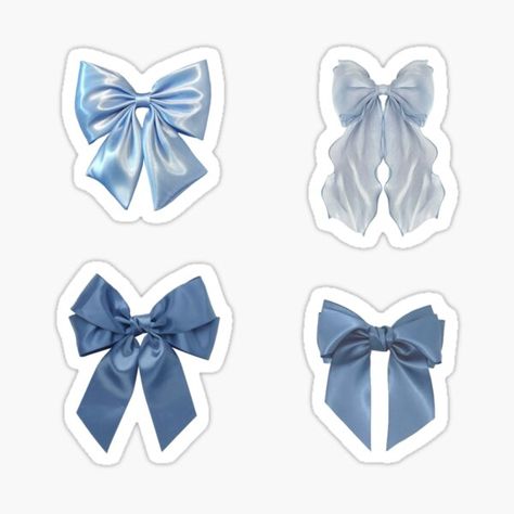 "blue bows sticker pack" Sticker for Sale by audreycore Vintage Blue Stickers, Blue Design For Scrapbook, Notebook Stickers Cover, Blue Designer Aesthetic, Blue Sticker Aesthetic, Blue Aesthetic Things, Blue Scrapbook Aesthetic, Blue Scrapbook Stickers, Cute Stickers Blue