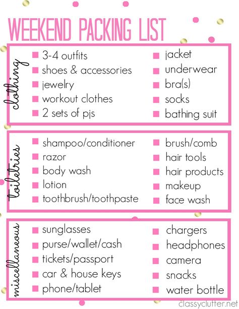 You guys! Only 2 more days until we head out on our Girls Gone Glamping trip! We are so excited and getting prepared for our trip over the next few days. To get ready, we’ve created this super cute packing list printable so you can use it on your next trip! We hope it’s to … Weekend Trip Packing List, Weekend Trip Packing, Travel Couple Quotes, Weekend Packing List, Printable Packing List, Weekend Packing, Travel Packing Checklist, Packing List Beach, Europa Park