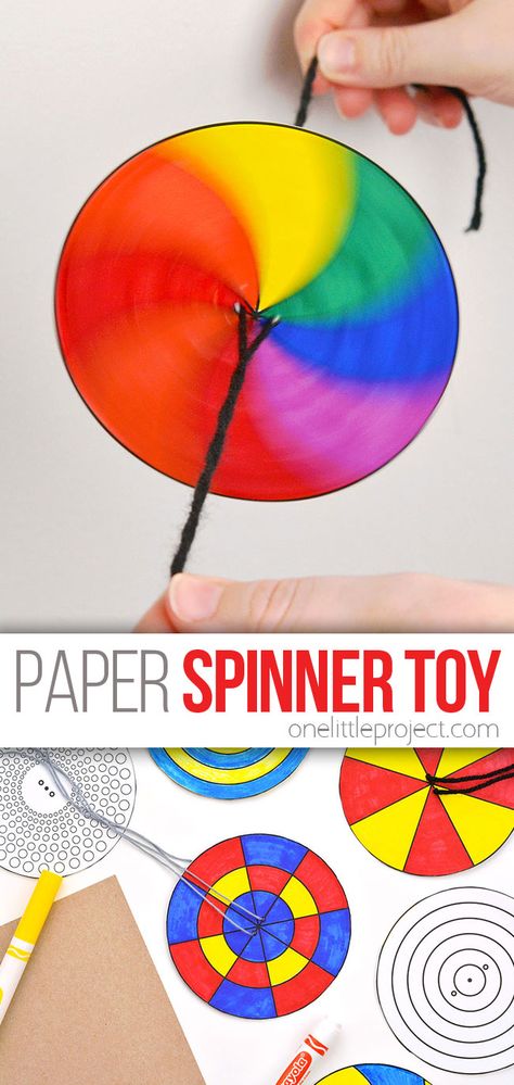 Paper Spinners, School Age Crafts, Spinners Diy, Summer Camp Crafts, Spinner Toy, Vbs Crafts, Art Activities For Kids, Craft Projects For Kids, Printable Crafts