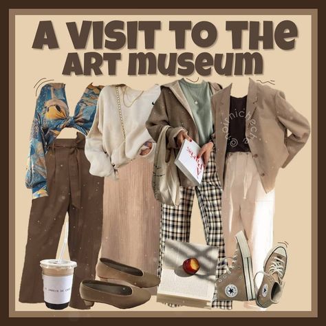 𝔑𝔬𝔦𝔯𝔫𝔦𝔠��𝔥𝔢𝔠𝔥𝔢’s Instagram profile post: “You asked, I made! A visit to the art museum lookbook! I miss going to museums SO much:( When is this quarantine going to end? This time…” Art Museum Outfit Aesthetic, Museum Outfit Aesthetic, Art Museum Outfit, Light Academia Outfits, Regular Outfits, Museum Outfit, Grandma Fashion, Academia Outfits, Outfits Vintage