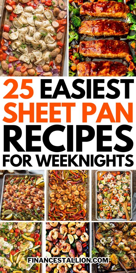 Sheet pan recipes are perfect for easy and delicious weeknight family meals. Discover healthy sheet pan recipes, quick sheet pan dinners, and simple sheet pan meals. Try sheet pan chicken for family-friendly meals, or explore sheet pan vegetarian recipes for a healthy twist. Enjoy sheet pan seafood recipes that are perfect for weeknight dinners. Find family-friendly sheet pan dinners and one-pan recipes that make cooking and cleanup a breeze. So make sure to try these easy Sunday dinner ideas. Sheet Pan Meal Prep For The Week, Easy Pan Meals, Healthy Pan Dinners, Keto Sheet Pan Meal Prep, Easy Pan Sheet Dinners, One Pan Healthy Dinner Recipes, Easy Pan Dinner Recipes, Weekly Easy Dinner Ideas, Chicken Pan Dinners Sheet