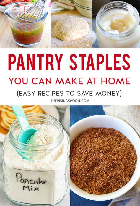 Homemade Meal Prep, Things To Make Homemade Food, Make Your Own Food Ideas, Food To Make Instead Of Buying, Easy Things To Make Homemade, Bulk Pantry Staples, Homesteading Pantry Staples, Homesteading Food Recipes, Ingredient Only Household