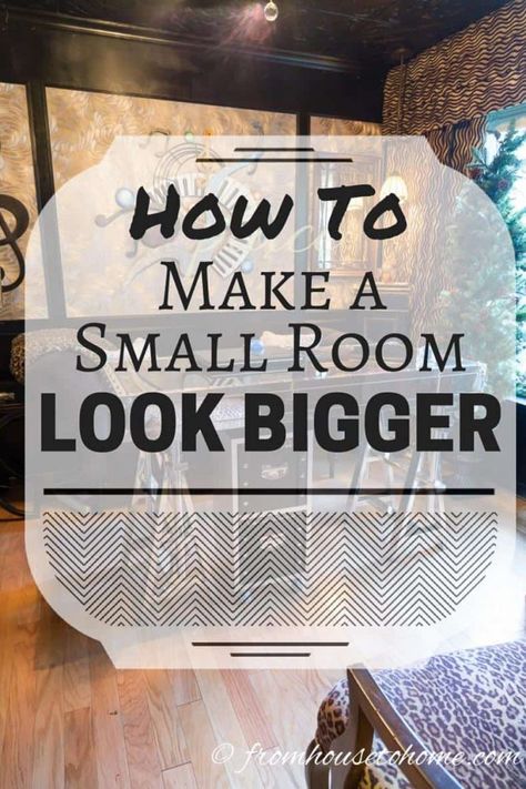 I love these small room decorating ideas! They are such simple ways to give the illusion of more space than there is and make a small room look bigger. Read it to find out more small bedroom decor ideas, small bathroom decor ideas and small living room decor ideas. Small Room Decorating Ideas, Small Room Look Bigger, Concrete Creations, Room Look Bigger, Small Bedroom Decor Ideas, Glass Dining Room Table, Interior Decorating Tips, Bad Inspiration, Small Room Decor