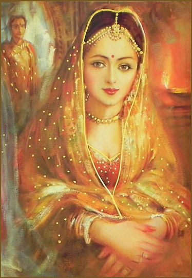 Nature, Indian Queen, Indian Royalty, Rajasthani Painting, Indian Women Painting, Goddess Sculpture, Indian Art Gallery, Indian Painting, Beautiful Queen