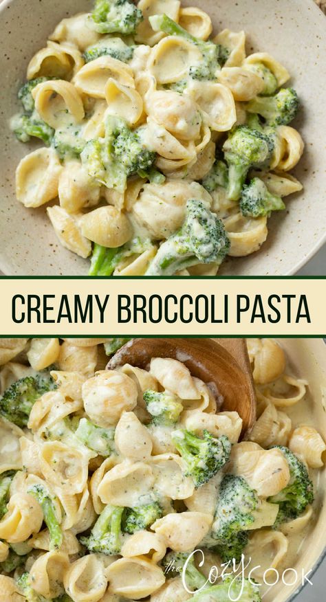 A collage of creamy pasta shells with broccoli. Vegetables For People Who Dont Like Them, Creamy Broccoli Pasta, Healthy Eating Kids, Dinner Recipes Vegetarian, Healthy Dinner Recipes For Family, For Two, Creamy Broccoli, Dinner Recipes Chicken, Broccoli Pasta