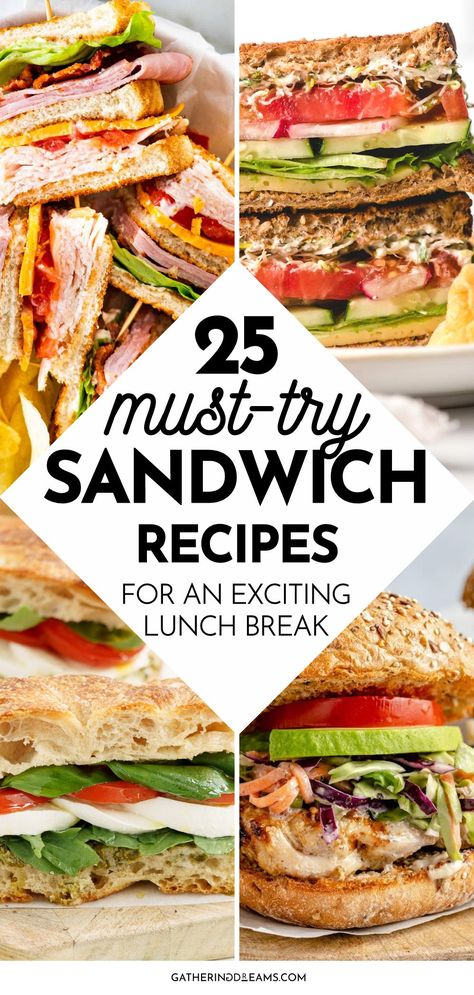 These incredible sandwich recipes are the perfect hunger busters that will transform even the simplest ingredients into carb-filled delights. From protein-filled breakfast sandwiches to traditional grilled cheeses, these tasty treats are going to inspire you! Grilled Cheeses, Lunch Sandwich Recipes, Cold Sandwich Recipes, Sandwhich Recipes, Best Sandwich Recipes, Healthy Sandwich Recipes, Summer Sandwiches, Easy Sandwich Recipes, Cold Sandwiches