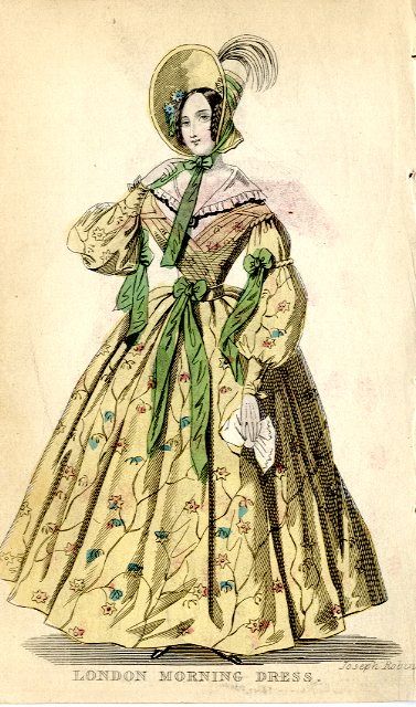 Morning dress, English, 1836 1840 Fashion, 1830s Dress, Drag Clothing, Western Womens Fashion, 1820s Fashion, 1830s Fashion, Patterns Of Fashion, Morning Dress, Romantic Era