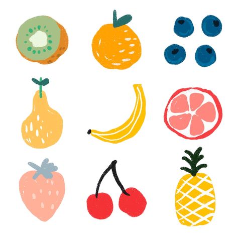 Croquis, Png Fruit, Strawberry Drawing, Pineapple Illustration, Diy Pottery Painting, Fruit Icons, Fruits Drawing, Fruits Images, Fruit Illustration