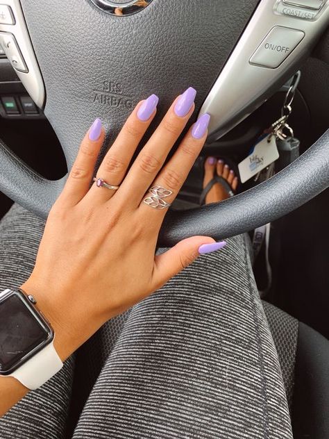 Summer Nail Inspiration for Your 2024 Manicure - Boss Babe Chronicles Nail Design Spring, Lilac Nails, Solid Color Nails, Lavender Nails, Acrylic Press On Nails, Short Coffin Nails, Nails Blue, Nails For Kids, Nails Spring