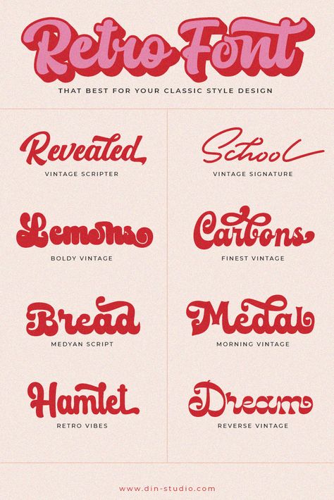 Hey typography lovers! If you can't get enough of vintage-inspired fonts, you're in for a treat. Check out our specially curated collection of the best free retro fonts (part 2) that will transport you to yesteryear. Add an authentic, nostalgic touch to your graphic design, invitations, and more! Pin now and indulge your inner typography enthusiast! Canva Girly Elements, Canva Free Elements Keyword Aesthetic, Canva Heart Elements, Font Canva Lettering, Groovy Fonts, 10 Tattoo, Retro Fonts, Typographie Inspiration, Design Alphabet