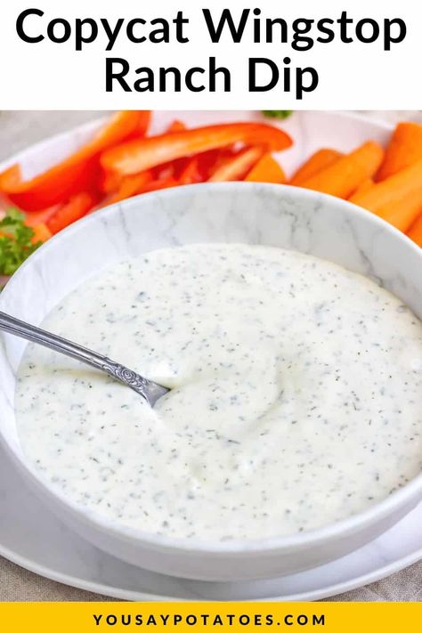 Diy Ranch Dip, Wingstop Ranch Recipe, Greek Yogurt Mayo, Diy Ranch, Spicy Ranch Dressing, Homemade Ranch Dip, Ranch Dressing Recipe Homemade, Buttered Cabbage, Ranch Dipping Sauce