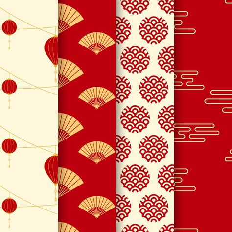 China Patterns Design, Chinese New Year Palette, China Poster Design, Chinese Pattern Design, China Poster, China Background, Background Pattern Design, Red Pages, Chinese Background