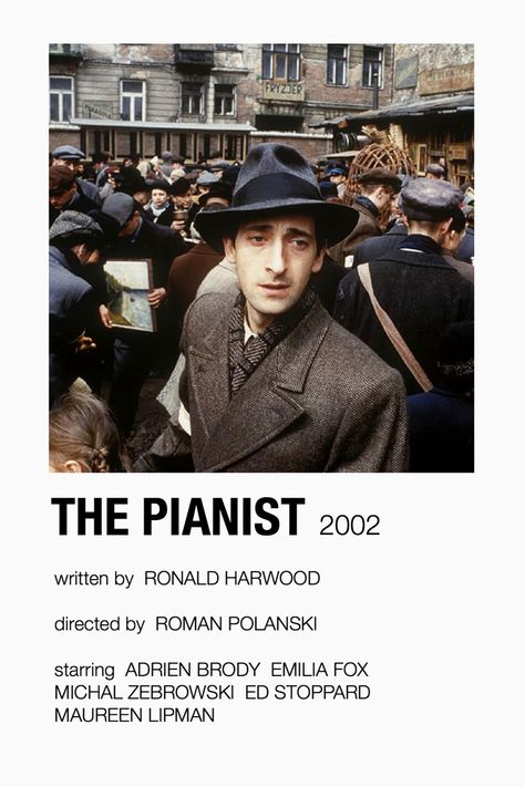 alternative movie posters // the pianist (2002) Pianist Movie Poster, The Pianist Poster, The Pianist Movie, Pianist Poster, Pianist Movie, The Pianist, Classic Films Posters, The Truman Show, Adrien Brody