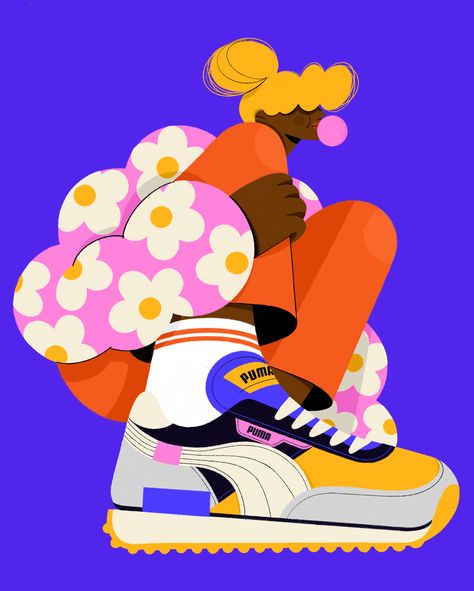 People Illustrations, Sneakers Illustration, Puma Future Rider, Illustration Art Design, People Illustration, Flat Illustration, Illustration Character Design, Editorial Illustration, Grafik Design