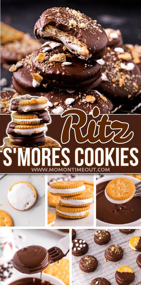 Natal, Jiffy Marshmallow Fluff Recipes, Christmas Chocolate Recipes, Christmas Cookie Trays, Christmas Dessert Tray, Cookies No Bake, Ritz Cracker Recipes, S Mores Cookies, Xmas Recipes