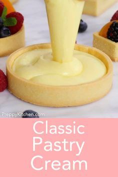 Microwave Custard Recipe, Cream Filling Recipe, Easy Tart Recipes, Pastry Cream Recipe, Fruit Tart Recipe, Patisserie Sans Gluten, Cake Filling Recipes, Cream Puff Recipe, Homemade Custard