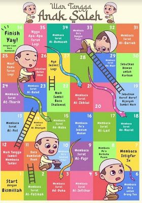 desain ular tangga anak soleh Pai, Disiplin Anak, Permainan Kerjasama Tim, Diy Busy Books, Islamic Books For Kids, Muslim Kids Activities, Islamic Kids Activities, Ramadan Kids, Learn Arabic Online