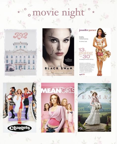 Movies From 2000s, Movie Posters Coquette, Y2k Movies List, Coquette Apps You Need, Coquette Movie Poster, Girly Movies Aesthetic, Coquette Shows To Watch, Girly Tv Shows, 2000s Girly Movies