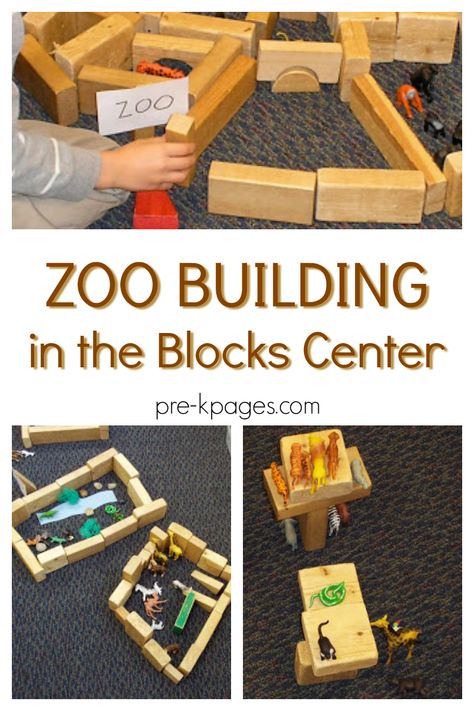 A great hand-on building activity for kids to create during a zoo theme! A great way to work on early fine motor skills and imagination. #ZooTheme #preschool Classroom Stem Activities, Dear Zoo Activities, Zoo Activities Preschool, Blocks Center, Zoo Animal Activities, Zoo Lessons, Zoo Animals Preschool, Preschool Zoo Theme, Zoo Preschool