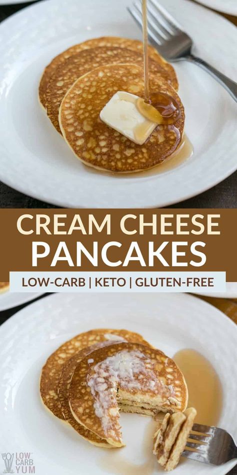 Pancake Recipe For Diabetics, Low Carb Pumpkin Pancakes, Cheese Pancakes Recipe, Keto Cream Cheese Pancakes, Low Carb Pancake Recipe, Healthy Cream Cheese, Keto Cream Cheese, Cream Cheese Pancakes, Keto Fast Food