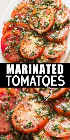 Healthy Simple Side Dishes, Tomatoes Salad, Tomato Dishes, Fresh Tomato Recipes, Marinated Tomatoes, Bbq Dishes, Bbq Side Dishes, Tomato Salad Recipes, Vegetable Side Dishes Recipes