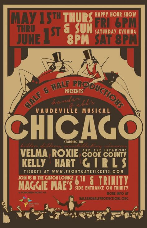 chicago musical poster - Google Search #musicalband #musical #band #collage Broadway Musicals Posters, Band Collage, Musical Theatre Posters, 1920s Poster, Chicago Musical, Broadway Posters, Chicago Poster, Vintage Theatre, Theatre Poster