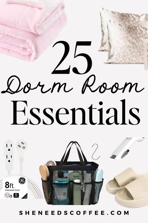 Looking for dorm room essentials that you'll actually need? here is a list of 25 dorm room must-haves you can't forget. List Of Dorm Room Essentials, Dorm Lamp Ideas, College Dorm Essentials List, Target Dorm Essentials, Amazon Dorm Finds, Bedroom Necessities List, Must Have College Items, Must Have Dorm Room Essentials, Collage Must Haves