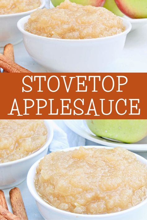 Stovetop Applesauce ~ A quick and easy homemade applesauce made with a few simple ingredients and packed with fresh apple flavor! Apple Sauce Recipes Stove Top, Applesauce Recipes Stovetop, Stovetop Applesauce, Easy Apple Sauce, Easy Homemade Applesauce, Applesauce Recipes, Homemade Applesauce Recipes, Easy Fast Dinner Recipes, How To Make Applesauce