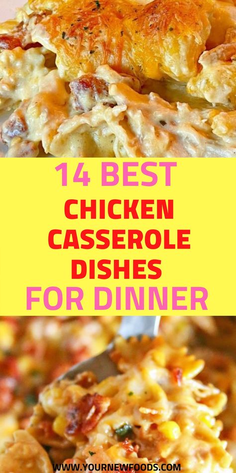 14 Casserole recipes with chicken - Must-try chicken casserole dishes. Whether your casserole is for dinner, breakfast or lunch these casserole dishes have you covered. Here are some of the best Casserole Recipes that you can cook for your family. Casserole Recipes With Chicken, Ground Chicken Casserole, Lunch Casserole, Chicken Casserole Dishes, Chicken And Vegetable Casserole, Chicken Breast Casserole Recipes, Best Casserole Recipes, Best Casserole, Baked Chicken Casserole