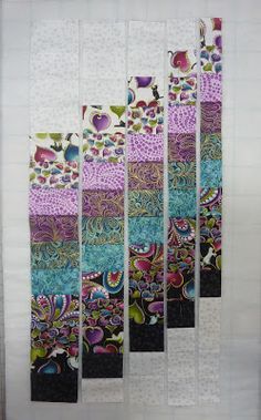 Hi! Ann Lauer here for a Technique Tuesday post using my new Cat-I-Tude fabric collection.      I love to make bargello quilts. They ha... Bargello Placemats Patterns, Watercolor Quilt Patterns, Quilting Projects Ideas, Bargello Quilts Tutorial, Watercolor Quilts, Tuesday Post, Bargello Quilt Patterns, Watercolor Quilt, Bargello Quilt