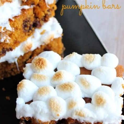 Pumpkin Cookie Bars, Pumpkin Bars Recipe, Pumpkin Bar, Pumpkin Marshmallow, Marshmallow Pumpkin, Pumpkin Puree Recipes, Pumpkin Cookie, Six Sisters Stuff, Pumpkin Bars