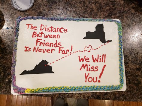 Goodbye cake for friend moving.  Fondant states. Cake, Fondant, Cake For Best Friend, Cake For Friend, Goodbye Cake, Cake Decoration, Best Friend, Cake Decorating