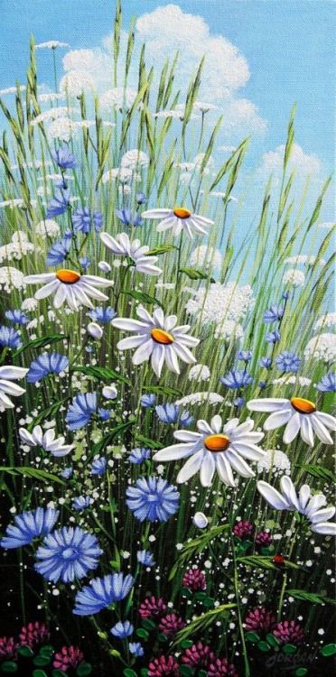 Acrylic Art, Painting Techniques, 수채화 그림, Flower Art Painting, Alam Semula Jadi, Pictures To Paint, Painting Projects, Decorative Painting, Painting Inspiration