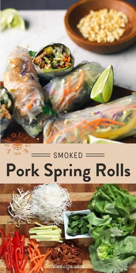 Pulled Pork Spring Rolls, Grilled Pork Spring Rolls, Fresh Summer Rolls, Pulled Pork Healthy Recipes, Pork Spring Rolls Recipe Rice Paper, Pulled Pork Wontons, Vietnamese Pork Spring Rolls, Pork Summer Rolls, Meat Spring Rolls