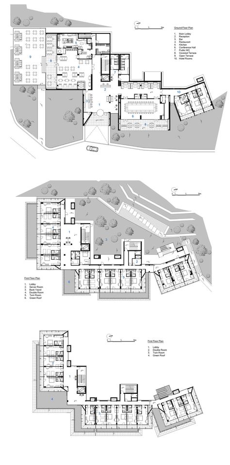 Mountain Hotel Architecture Plan, Hotel Plans Architecture Projects, Hotel Layout Plan Architecture, Mountain Resort Design Plan Layout, Resort Plans Architecture, Hotel Resort Design Plan, Lobby Resort Design, Resort Admin Block Plan, Resort Hotel Design Architecture Plan