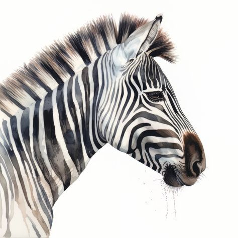 Animal Digital Art, Zebra Painting, Dinosaur Sketch, Zebra Art, Animal Watercolor, Africa Wildlife, Zebra Animal, Portrait Watercolor, Zebras Animal