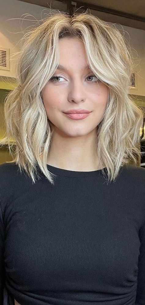 15. Textured Blonde Lob with Curtain Bangs If you currently have long hair and looking for a trendy hairstyle but have a hairstyle that’s... Short Blonde Hair For Pale Skin, Katy Hearn Short Hair, Medium Length Blonde Hairstyles With Bangs, Sarah Haines Hair, Trendy Medium Length Haircuts With Curtain Bangs, Shoulder Length Blonde Hair Balayage With Money Piece, Curtain Bangs 2023 Trends, Blonde Hair Color Ideas Curtain Bangs, Modern Women’s Haircuts