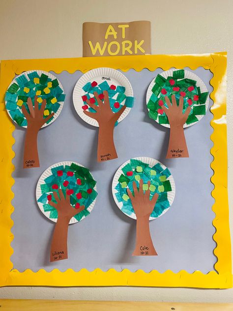 Tree Related Activities Preschool, Tree Crafts Kindergarten, Tree Theme Activities For Preschool, Easy Tree Craft Preschool, Alphabet Tree Craft, Spring Tree Preschool Craft, Tree Art For Kindergarten, Plants And Flowers Crafts Preschool, Tree Study For Preschoolers