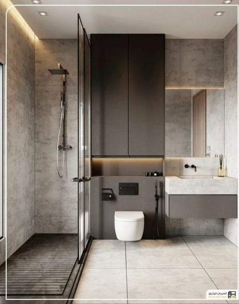 [Ad] 16 Incredible Modern Bathroom Design Luxury Tips You Have To See In All Season #modernbathroomdesignluxury تصميم دورة مياه, Toilet And Bathroom Design, Bathroom Interior Design Modern, Modern Small Bathrooms, Contemporary Bathroom Designs, Bathroom Decor Luxury, Bad Inspiration, Washroom Design, Bathroom Redesign