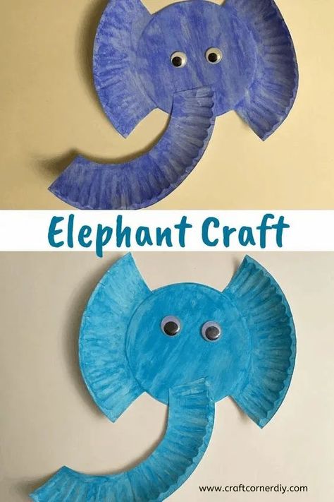 Simple Arts And Crafts For Preschoolers, Art For Afterschoolers, Tissue Paper Animal Crafts, E Is For Preschool Craft, Elephant Art Activity, Elephant Lesson Plan Preschool, Simple Craft Preschool, Elephant Toddler Craft, Elephant Arts And Crafts For Kids