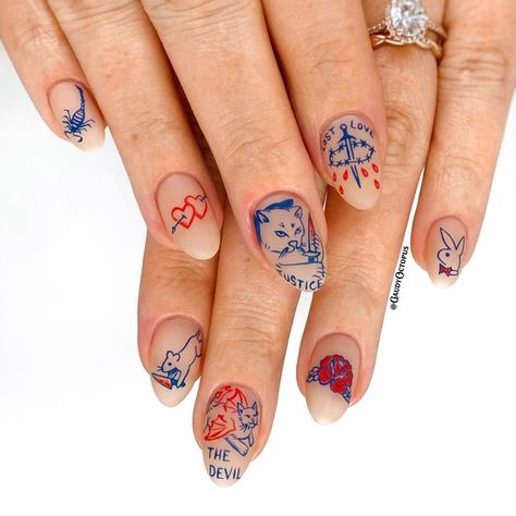 Nail Tattoos, Gel Nails Shape, Mens Nails, Inspired Nails, Nail Polish Art, Cat Nails, Pretty Gel Nails, Nail Tattoo, Cat Kuku