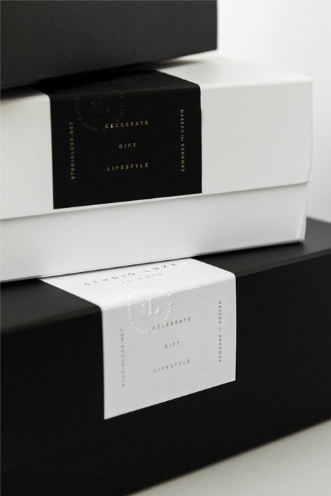 Studio Luxe – Saturday Studio Interesting Packaging Design, Interesting Packaging, Luxury Packaging Design, Black Packaging, Clothing Packaging, Packaging Ideas Business, Gift Box Design, Candle Packaging, Box Packaging Design