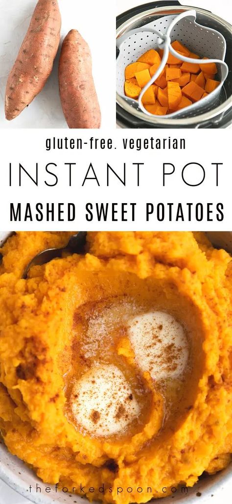 Mashed Sweet Potatoes Healthy, Mashed Sweet Potatoes Recipe, Pressure Cooker Sweet Potatoes, Sweet Potato Recipes Mashed, Sweet Potatoes Recipe, Vegetarian Instant Pot, Easy Baked Chicken, Vegetable Dinners, Baked Sweet Potato