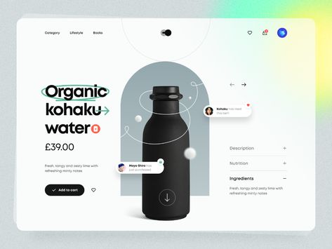 Køhaku – Product Page by Tran Mau Tri Tam ✪ for UI8 on Dribbble Web Layout, Product Detail Page Design, Desain Ui, Ui Design Website, Ui Design Inspiration, Web Layout Design, Learning Design, Fruit Design, App Ui Design