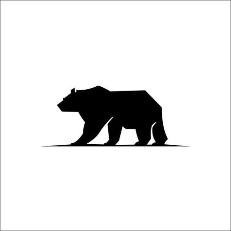 Bear Logo Inspiration, Bear Icons, Predator Tattoo, Polar Bear Logo, Animals Silhouette, Bear Logo Design, Bear Icon, Vector Animals, Cat Logo Design