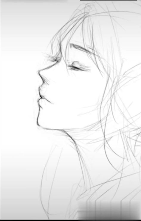 Sketchbook ideas Female Side Profile Drawing Reference Face, Female Face Reference Side View, Female Drawing Side View, Side Profiles Sketch, Side View Female Drawing, Side Profile Drawing Tutorial Anime, Side Profile Drawing Woman Face Anime, How To Draw A Female Side Profile, Tilted Side Profile Reference