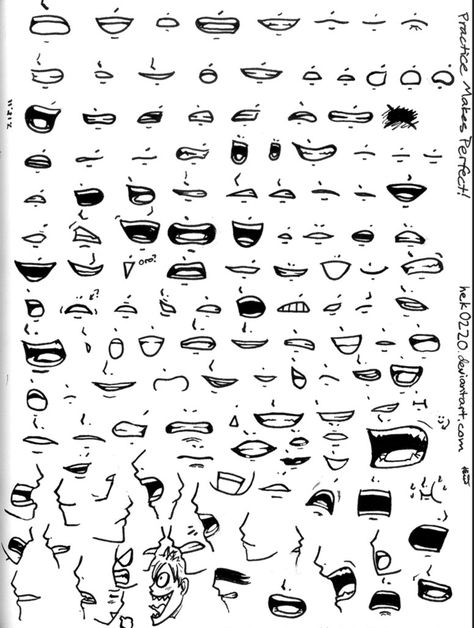 Many Mouths by Kouri-n on DeviantArt Drawing Cartoon People, Drawing Cartoon Characters Sketches, Anime Mouth Drawing, Cartoon Characters Sketch, Cartoon Mouths, رسم كاريكاتير, Anime Mouths, Drawing Face Expressions, Cartoon Drawings Of People