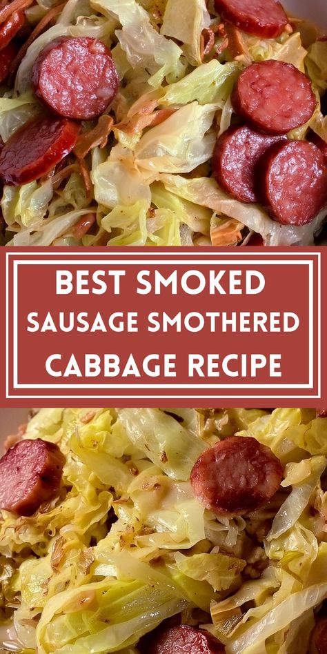 Smoked Sausage Smothered Cabbage Recipe a Fried Cabbage And Sausage Skillet, Kabasa Sausage Cabbage Recipes, Cabbage Bratwurst Recipes, Smoked Sausage With Cabbage, Turkey Sausage And Cabbage Recipes, Sausage And Cabbage Recipes Crock Pots, What Goes With Cabbage For Dinner, Baked Cabbage And Sausage Recipes, Smoked Sausage Cabbage Recipes