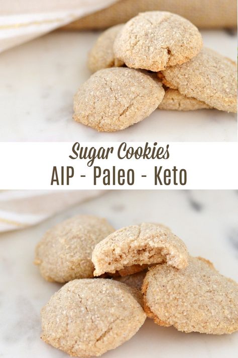 Sugar cookies (AIP/Paleo/Keto) for pinterest Aip Sweets Easy, Aip Treats Easy, Aip Christmas Cookies, Aip Cookie Recipe, Aip Holiday Recipes, Aip Christmas Recipes, Tigernut Recipes, Aip Sweets, Aip Cookies